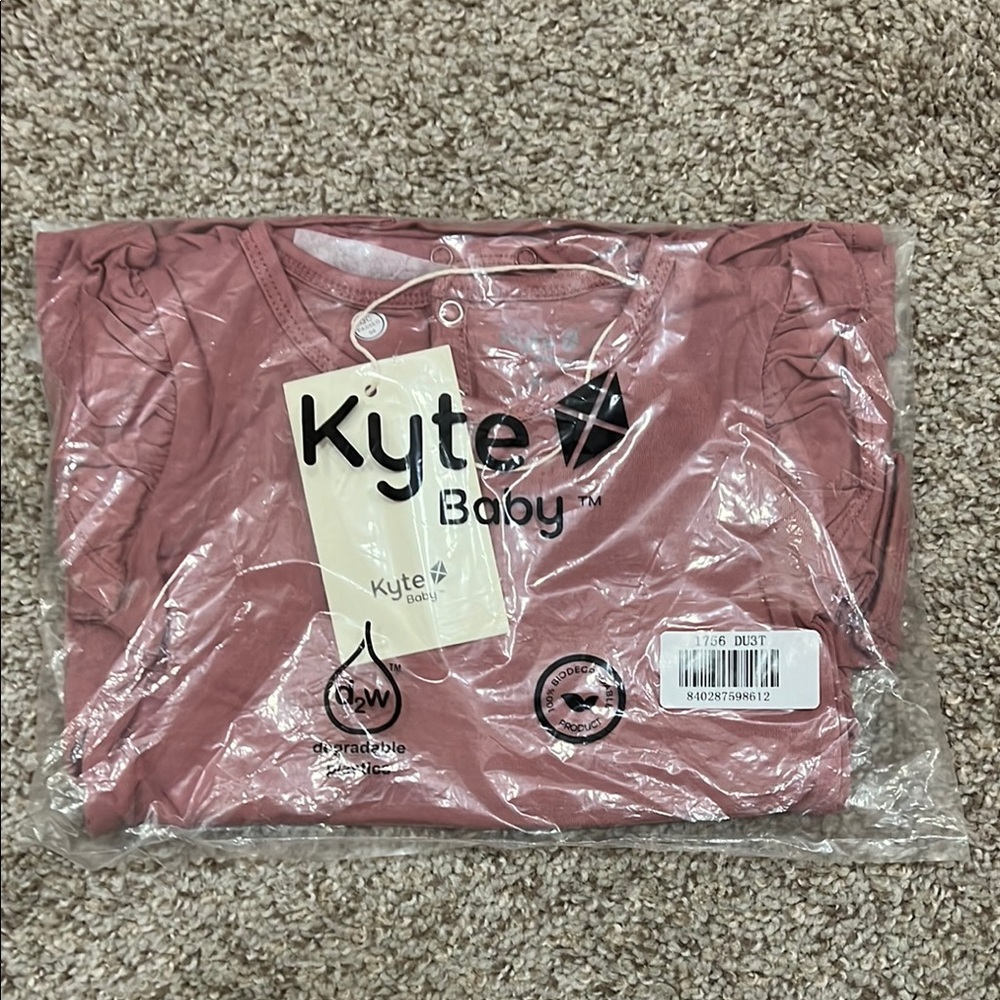 NWT Kyte Baby Long Sleeve Twirl Bodysuit Dress in Dusty Rose